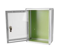 MALUGOGO Boîte aux lettres verrouillable à suspendre avec façade en acrylique gris, récipient de rangement pour courrier en alliage d'aluminium pour montage mural, boîte à suggestions de plaintes