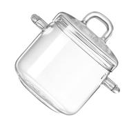 MALUGOGO Bol à Dessert et Double Anse en Verre 700ml avec Couvercle Facile à Prendre et Compatible avec Chauffage au Feu pour Maison ou Appartement
