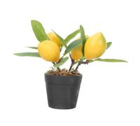 MALUGOGO Bonsaï artificiel au citron pour la maison, la cuisine, plante artificielle réaliste en pot avec couleur vive, facile à nettoyer, décoration d'intérieur, pas besoin d'eau, décoration de