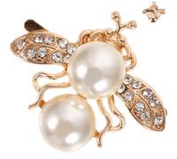 MALUGOGO Boucle de Chaussure Abeille Dorée 31x36mm Double Ornement, Clip Décoratif en Métal Orné de Strass, Accessoire Chic pour Talons, Sandales et Chaussures Femme, pour Mariages
