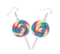 MALUGOGO Boucles D'oreilles Sucette en Pâte Polymère 4pcs pour Femmes Élégantes et Stylées, Faciles à Porter Retirer, pour Party et Travel Couleur Aléatoire