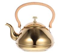 MALUGOGO Bouilloire en Acier Inoxydable avec Anse en Bois, Capacité 1,5l, Design Classique et Robuste, pour Usage Domestique et Préparation de Thé