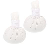 MALUGOGO Boules de Massage Spa en Tissu Coton Blanc 2pcs Sachet D'herbes pour Moxibustion Multi-fonctionnelle, pour Diverses Occasions de Relaxation