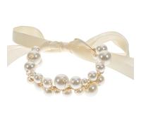 MALUGOGO Bracelet de perles - Bracelet de corsage - Simplicité - Chic - Ruban en dentelle - Accessoire de costume - Accessoire de costume pour mariée ou mère - Pour bal de fin d'année, événements avec