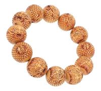 MALUGOGO Bracelet en perles de bois de santal chic simple unisexe avec design confortable orange pour le quotidien et le bureau