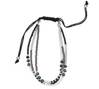 MALUGOGO Bracelet multi-couches de style ethnique pour homme et femme - Sangle de poignet colorée en corde tricotée - Bracelet d'amitié bohème - Cordon noir réglable - Décoration de poignet