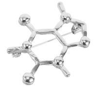 MALUGOGO Broche en forme moléculaire pour décoration de vêtements avec fermeture sécurisée en alliage de zinc sur le thème de la science, accessoire élégant cadeau pour étudiants et chercheurs en