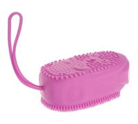 MALUGOGO Brosse de bain en silicone avec rangement pour savon facile à prendre en main - Lingettes en excès d'huile - Violet - Pour la maison et la salle de bain