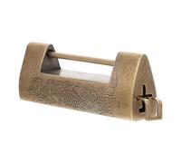 MALUGOGO Cadenas Chinois Antique 8,5 cm Rétro Cuivre Gravé Horizontal Serrure à Boulon pour Valise Boîte à Bijoux Style Vintage