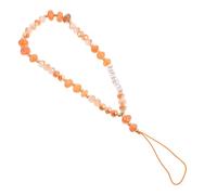 MALUGOGO Chaîne de Téléphone Portable Anti-Perte en Pierres Cristallines Multicolores Cordon Orange Élégant pour Suspendre Téléphone Accessoire Léger et Décoratif pour Usage Quotidien