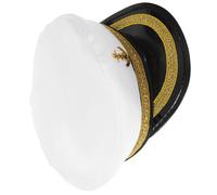 MALUGOGO Chapeau Design Portable et Résistant en Polyester de Capitaine pour Hommes Bande Dorée et pour Fêtes, Voyages Activités en Plein Air