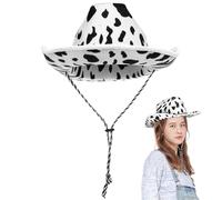 MALUGOGO Chapeau Style Élégant Fedora en Feutre Léger et Compact Imprimé Vache Facile à Nettoyer pour Femme Adapté aux Fêtes et Mariages