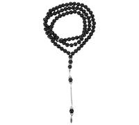 MALUGOGO Chapelet en verre noir vintage avec surface lisse, bracelet de prière pratique pour le pèlerinage et le culte, pour les amis qui aiment le bouddhisme