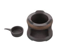 MALUGOGO Chauffe-cire japonais portable en céramique avec base résistante à la chaleur pour la maison, le bureau, le restaurant, design rustique fait à la main