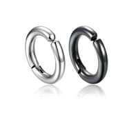 MALUGOGO Clips D'oreilles en Acier Titane pour Hommes, 6 Pièces, Design Rond Élégant, Non Percés, Multi-usages, Accessoires de Mode pour Toutes Occasions