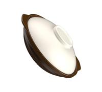 MALUGOGO Cocotte en Terre Cuite 1,4 Quart avec Couvercle, Pot de Cuisson en Argile pour Mijotés et Riz, Facile à Nettoyer, Conserve les Saveurs Originales, Usage Maison