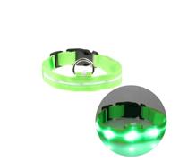 MALUGOGO Collier de chien lumineux à DEL en nylon de 2,5 cm avec mode flash lent et longueur réglable, collier de sécurité phosphorescent pour animaux de compagnie, pour arrière-cour et perdu la nuit