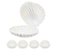 MALUGOGO Coquillage blanc pour le rangement de petites boîtes à bijoux et chocolats en matériau robuste pour décoration de douche ou centre de table