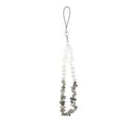 MALUGOGO Cordon décoratif pour téléphone portable avec gravier en cristal et fausses perles, design amovible, style délicat et unique, pour le bureau et l'extérieur