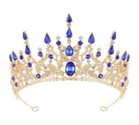 MALUGOGO Couronne Baroque Strass pour Mariage Diadème de Mariée Élégant et Robuste Accessoire de Tête Décoratif pour Fête Mariage et Enterrement de Vie de Jeune Fille Style Royal et Noble