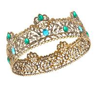 MALUGOGO Couronne de Cheveux en Alliage avec Cristaux Bleus pour Hommes, Légère et Résistante, pour Mariage Médiéval et Performance Scénique