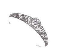 MALUGOGO Couronne de Mariage Accessoire Élégant en Alliage de Zinc et Cristaux Argentée, Légère et Facile à Porter lors de Cérémonies pour Cheveux de Mariée