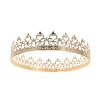 MALUGOGO Couronne Royale Vintage pour Hommes en Fer Or, Résistante à L'usure Travail Creux, Accessoire Élégant pour Halloween et Productions Théâtrales