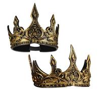 MALUGOGO Couronnes Jour du Couronnement en Mousse Pu, Lot de 2, Style Médiéval, Accessoires pour Performances Scéniques et Fêtes à Thème