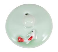 MALUGOGO Couvercle de Théière en Céramique Rétro 5,5 Cm Compatible Théière Porcelaine, Accessoire pour Bouilloire, Couvre-tasse Résistant pour Usage la Cuisine et Service à Thé