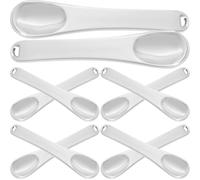 MALUGOGO Cuillères en Alliage Argenté avec Lisse Set de 10 pour Visage Spatules Cosmétiques pour Appliquer et Soins des Yeux