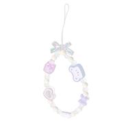 MALUGOGO Dragonne pour Téléphone Portable Rose Pendentif Ours en Perles Breloque de Téléphone Mignonne Compatible Clés et Appareil Photo Accessoire Décoratif Pratique