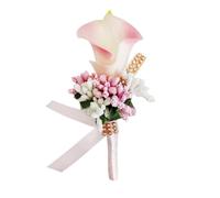 MALUGOGO Élégante broche de mariée rose en polyuréthane et strass, accessoire décoratif pour soirée ou soirée dansante, belle broche florale pour demoiselles d'honneur et fleur