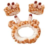 MALUGOGO Ensemble bandeau et bandeau de poignet imprimé girafe pour le lavage du visage, bandeau de maquillage doux et moelleux pour femme pour soins de la peau et utilisation du bain