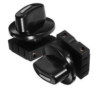 MALUGOGO Ensemble De 2 Interrupteur Rotatif Noir à 4 Positions avec Bouton Abs pour Ventilateur et Chauffage, Sélecteur de Vitesse Multifonction à 3 Vitesses pour Contrôle Précis