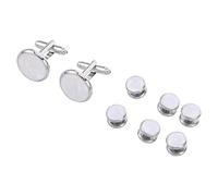 MALUGOGO Ensemble de boutons de manchette et clous de chemise de style français en coquillage et cuivre pour homme, résistant à l'usure et facile à fermer, pour les réunions d'affaires et haut de
