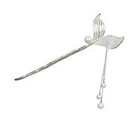 MALUGOGO Épingle à cheveux chinoise élégante pour femme en alliage de zinc avec pompon doré Accessoire de cheveux vintage élégant pour costume de style chinois