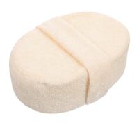 MALUGOGO Éponge de bain en coton et lin beige pour exfoliation et nettoyage du corps, accessoire de bain doux et robuste, convient pour un usage quotidien et un massage