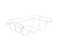 MALUGOGO Étagère de rangement en fer à suspendre pour bouteille de bière - Blanc - Avec support pour verres à vin - Pour la maison, le bar et le réfrigérateur