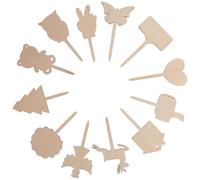 MALUGOGO Étiquettes et Identification des Fleurs Surface Écrivable pour Plantes en Bois Lot de 12 Non Déformables, Style Simple, pour Décoration de Jardin
