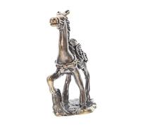 MALUGOGO Figurine de cheval en laiton - Statue Feng Shui - Symbole d'ambition et de richesse - Décoration de l'année chinoise pour la maison, le bureau, le bureau - Artisanat résistant au ternissement