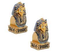 MALUGOGO Figurines Égyptiennes en Résine 2pcs Décoration Délicate du Roi Tutankhamon Or pour Maison et Bureau Finition Artisanale Unique