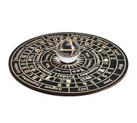 MALUGOGO Grand pendule en cristal pour divination et tarot, fournitures de sorcellerie ronde en bois avec surface colorée, convient pour la décoration de la maison