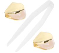 MALUGOGO Grill Hip Hop Plaqué Or 2 Pièces en Laiton pour Costume Halloween et Fête Déguisée Accessoire Décoration Unique