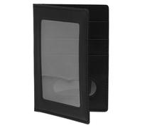 MALUGOGO Housse de protection légère en PVC pour passeport et porte-cartes pour voyage, design portable avec finition noire pour cartes d'identité et organiseur de documents de voyage pour employés