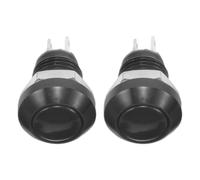 MALUGOGO Interrupteur à Bouton-poussoir Métallique Rond Noir 2pcs, Momentané Retour Rapide, Alliage et Plastique, pour Panneau de Commande Automobile