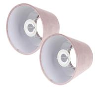 MALUGOGO -jours Structure Simple et Design Décoratif en Velours Rose pour Lampe de Bureau Lot de 2 Douille E27/e14 Adaptés Usage en Office