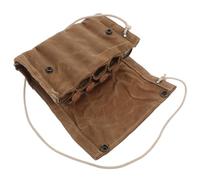 MALUGOGO Kit de Bouteilles à Épices de Camping Paquet de Rangement Marron en Toile et Verre Silicone, Pratique Barbecue en Plein Air