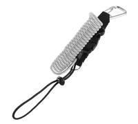 MALUGOGO Lanière à Ressort pour Plongée Sous-marine avec Boucle à Dégagement Rapide, Corde de Sécurité en Acier Inoxydable et Nylon pour Appareil Photo Argenté, pour Photographie