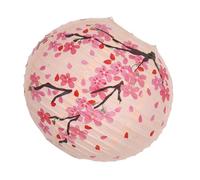 MALUGOGO Lanterne japonaise traditionnelle en papier rose avec pendentif en forme de fleur de prunier pour extérieur, intérieur, mariage, restaurant, décoration facile à suspendre, festival, fête
