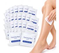 MALUGOGO Lingette Epilation Huile Post Epilation Cire Visage Corps 50 Wipes | Solvant cire epilation efficace, lingettes apaisantes douces, pour soin visage bikini et corps, 50 lingettes individuelles